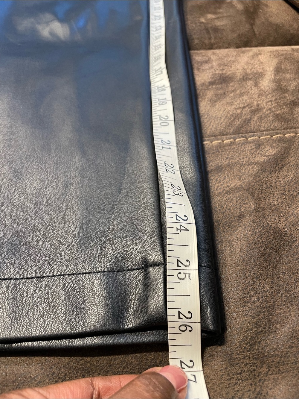 Madewell Black Vegan Faux Leather Trousers Pants Pull On Elastic MC153 - Picture 8 of 9